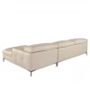 Sofá chaise longue direito em pele de areia