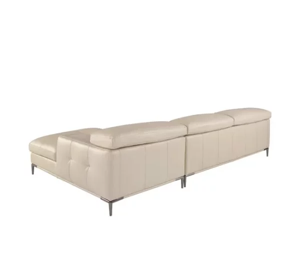 Sofá chaise longue direito em pele de areia