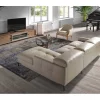 Sofá chaise longue direito em pele de areia