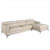 Sofá chaise longue direito em pele de areia