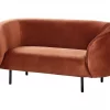 Sofá de 2 lugares em veludo laranja LOEN