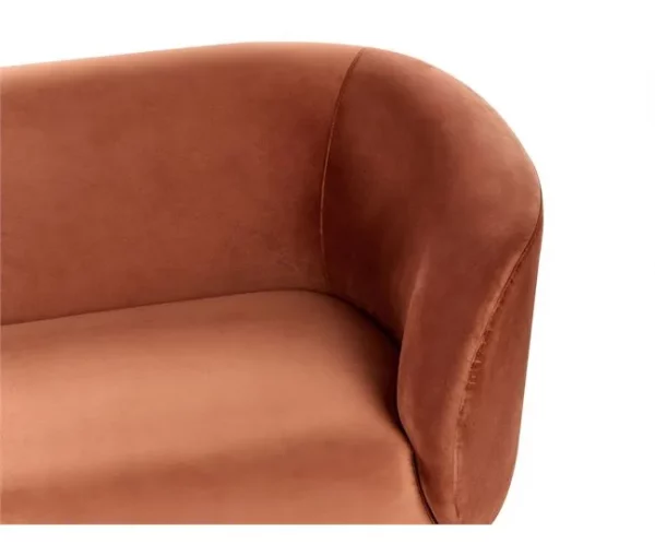 Sofá de 2 lugares em veludo laranja LOEN