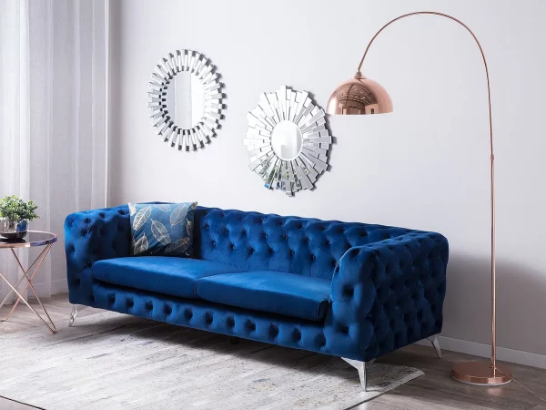 Sofa SOTRA, Samtstoff  dunkelblau CH