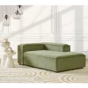 Chaise-longue à esquerda em bombazine verde ARDAL