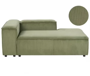 Chaise-longue à esquerda em bombazine verde ARDAL