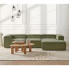 Chaise-longue à esquerda em bombazine verde ARDAL