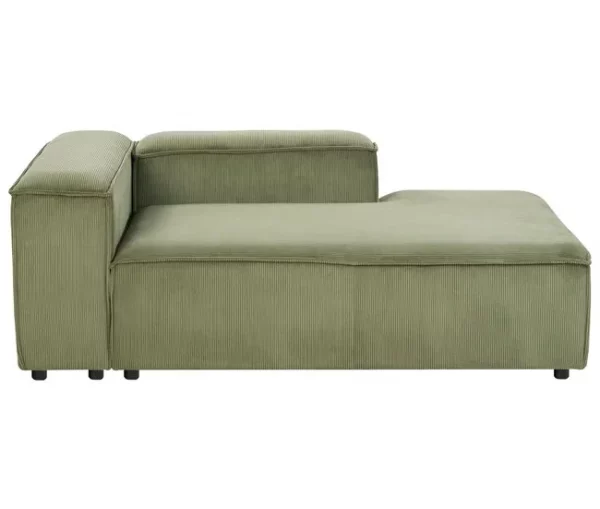 Chaise-longue à esquerda em bombazine verde ARDAL