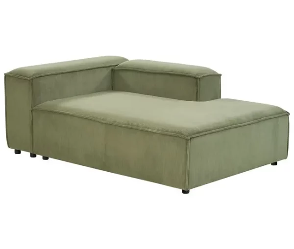 Chaise-longue à esquerda em bombazine verde ARDAL