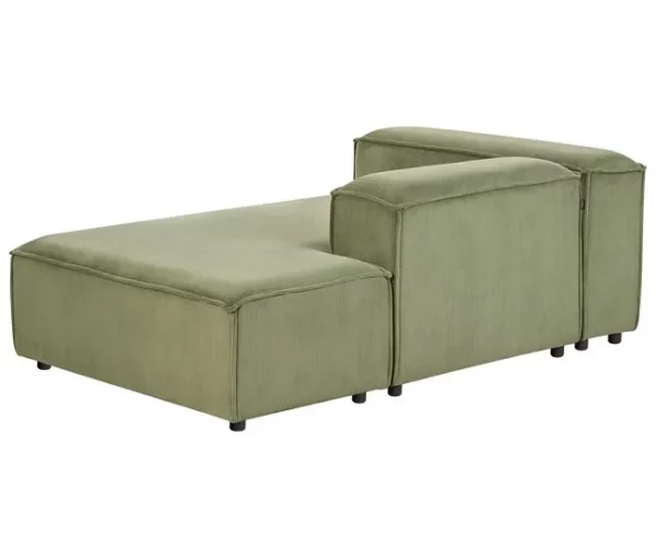 Chaise-longue à esquerda em bombazine verde ARDAL