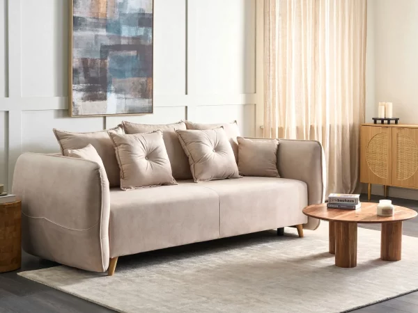 Sofa bed VALLANES, cream beige DEF