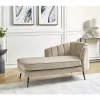 Chaise-longue à direita em veludo creme ALLIER