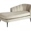Chaise-longue à direita em veludo creme ALLIER