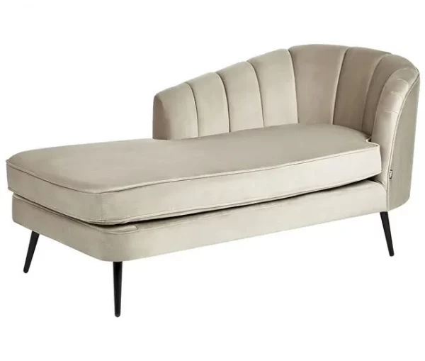 Chaise-longue à direita em veludo creme ALLIER