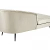 Chaise-longue à direita em veludo creme ALLIER