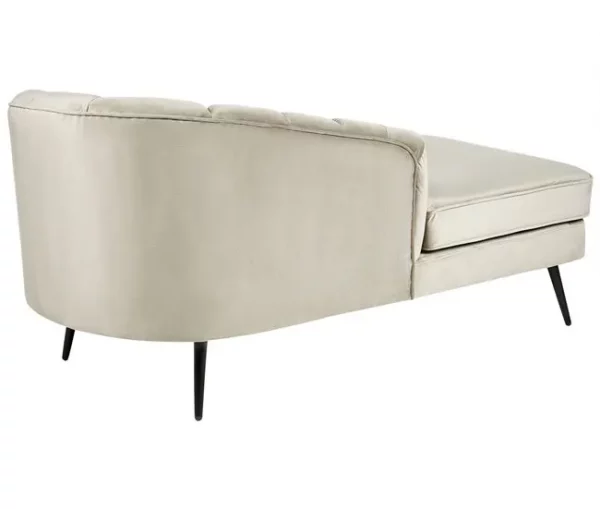 Chaise-longue à direita em veludo creme ALLIER
