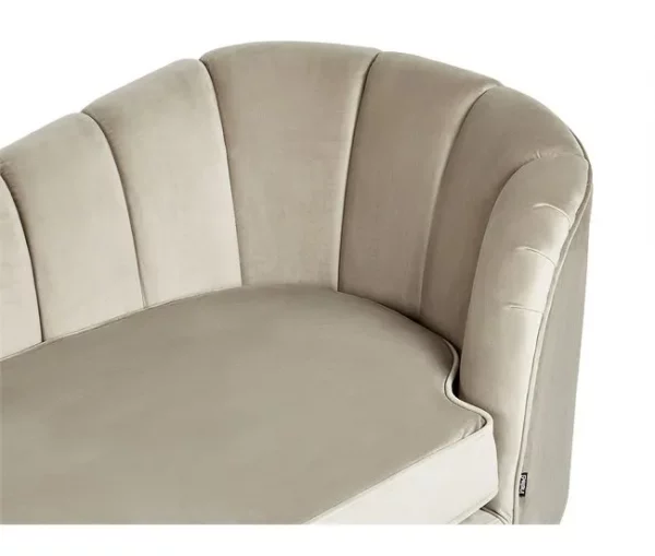 Chaise-longue à direita em veludo creme ALLIER