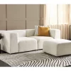 Sofá modular 2 lugares com repousa-pés em bouclé branco FALSTERBO