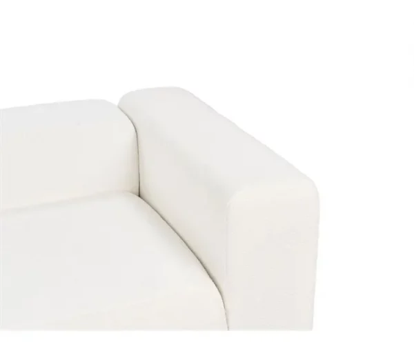 Sofá modular 2 lugares com repousa-pés em bouclé branco FALSTERBO