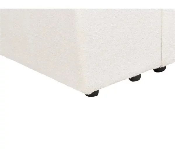 Sofá modular 2 lugares com repousa-pés em bouclé branco FALSTERBO