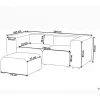 Sofá modular 2 lugares com repousa-pés em bouclé branco FALSTERBO