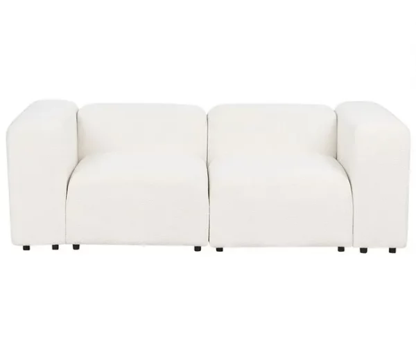 Sofá modular 2 lugares com repousa-pés em bouclé branco FALSTERBO