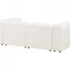 Sofá modular 2 lugares com repousa-pés em bouclé branco FALSTERBO