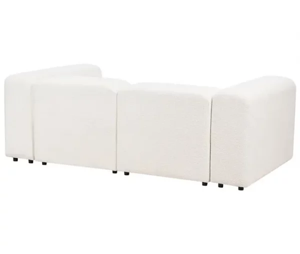 Sofá modular 2 lugares com repousa-pés em bouclé branco FALSTERBO