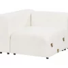 Sofá modular 2 lugares com repousa-pés em bouclé branco FALSTERBO