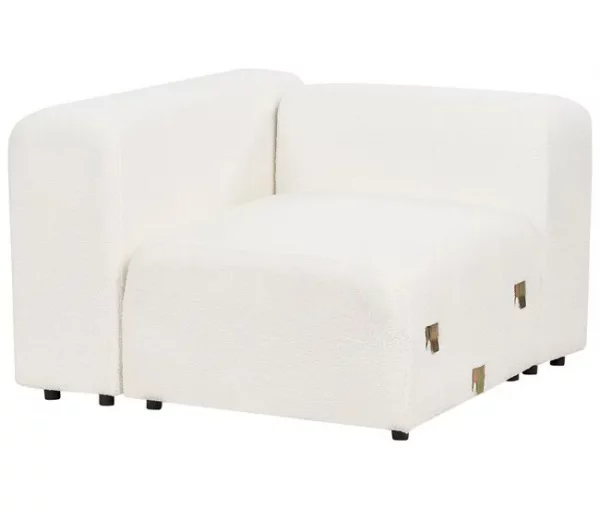 Sofá modular 2 lugares com repousa-pés em bouclé branco FALSTERBO