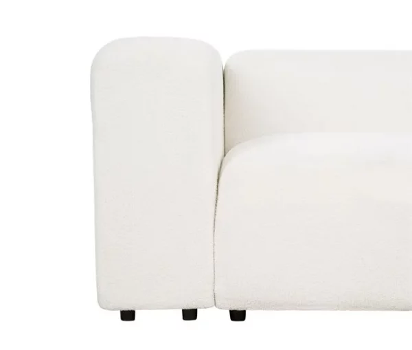 Sofá modular 2 lugares com repousa-pés em bouclé branco FALSTERBO