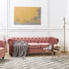 Set Sofa Sessel CHESTERFIELD rosa Samtstoff CH