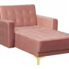 Chaiselongue ABERDEEN Samt Rosa CH