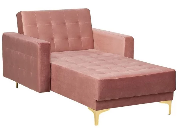 Chaiselongue ABERDEEN Samt Rosa CH
