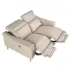 Sofá relaxante de 2 lugares em pele cinzenta taupe