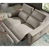 Sofá relaxante de 2 lugares em pele cinzenta taupe