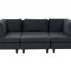 5-Seater Modular Sofa + Ottoman UNSTAD Black DEF