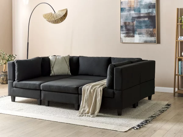5-Seater Modular Sofa + Ottoman UNSTAD Black DEF