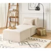 Chaise-longue em bombazine creme LEMVIG