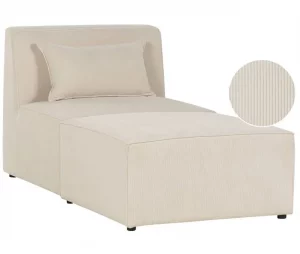 Chaise-longue em bombazine creme LEMVIG