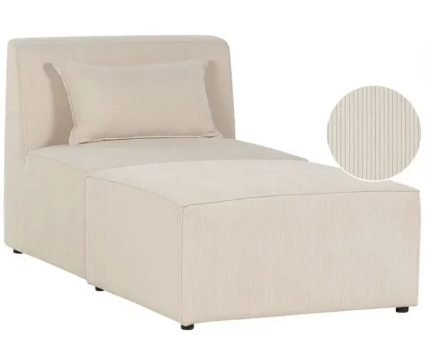 Chaise-longue em bombazine creme LEMVIG