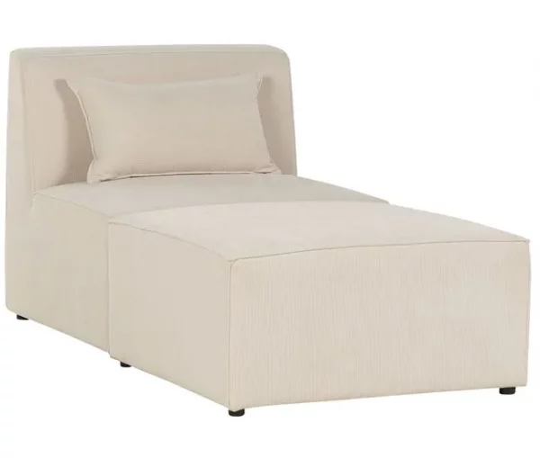 Chaise-longue em bombazine creme LEMVIG