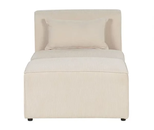 Chaise-longue em bombazine creme LEMVIG