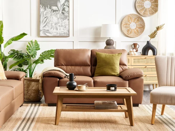 2 Seater Sofa, VOGAR, golden brown, DEF