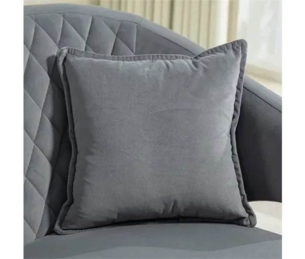 HOMCOM Sofá de 2 Lugares Estofado em Veludo Sofá Sala de Estar com 2 Almofadas Apoio para o Braço e Pés de Aço Dourado Sofá Pequeno Carga 240 kg para Dormitório Escritório 124x69x76 cm Cinza