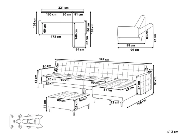 Schlafsofa ABERDEEN Lederoptik Oldstyle Otto+Mittel L/R