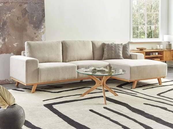 Left Hand Corner Sofa NORA Beige DEF