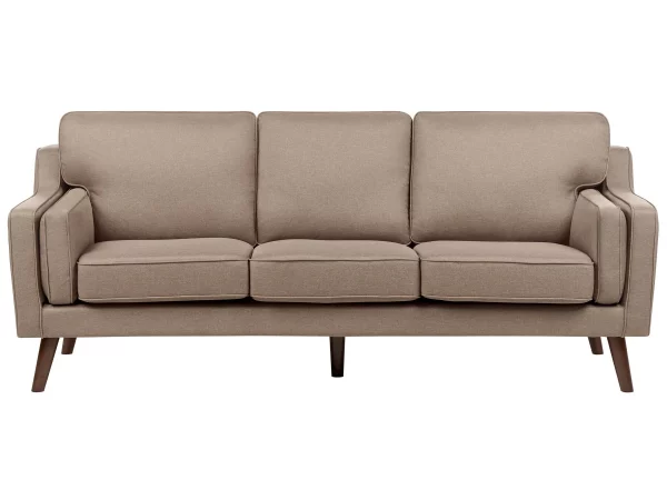 Sofa LOKKA, 3 sitzer brown fabric DEF
