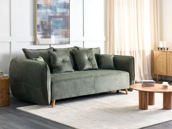 Sofa bed VALLANES, green DEF