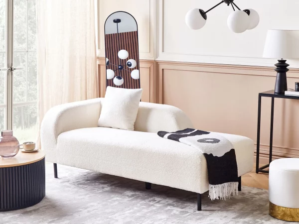 Chaise lounge white boucle LE CRAU