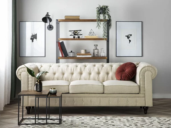 3-Sitzer CHESTERFIELD, Beige, DEF